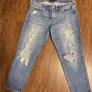 Hollister Light Blue Distressed Skinny Vintage Boyfriend Jeans size 9